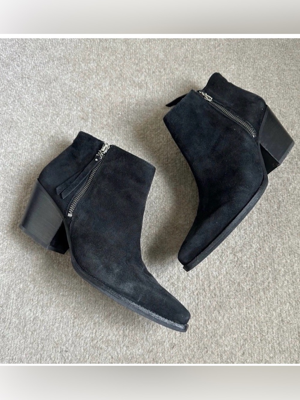 Sam Edelman “ Walden” Ankle Suede Boots Black~ 10M
